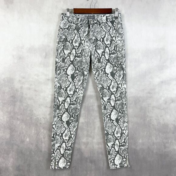 DL1961 Girls Jeans Size 16 Chloe Skinny Snake Print Slither Stretch Grunge - Picture 1 of 16